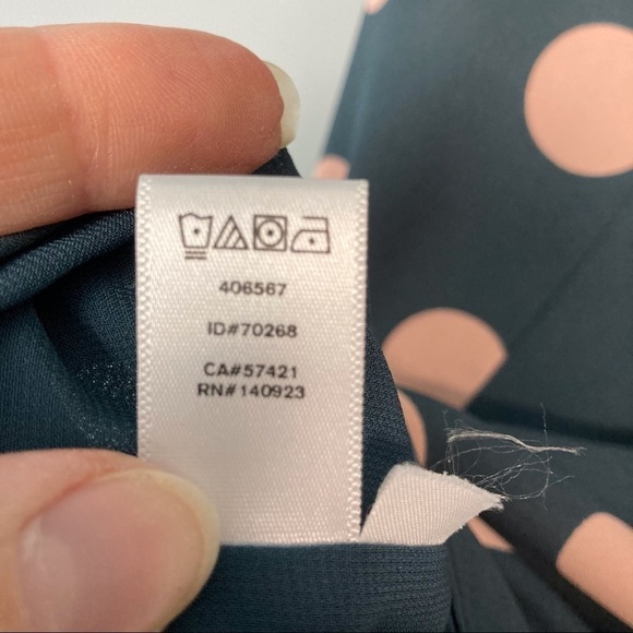 loft Polka Dot Flounce Dress Petrol Gray and Blush - Picture 12 of 14